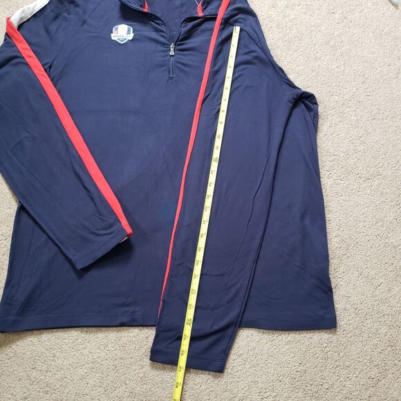 Polo Ralph Lauren 2014 Ryder Cup USA Size XL Mens Navy Blue 1/4 Zip Long Sleeve - Picture 5 of 6